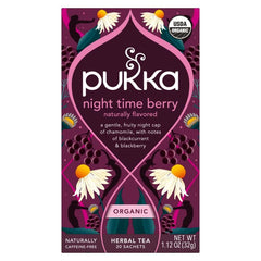 Pukka Night Time Berry tea bags in a four-pack ready for gifting.