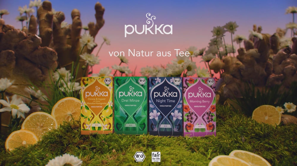 Pukka Night Time packaging with FSC label, responsibly sourced packaging.