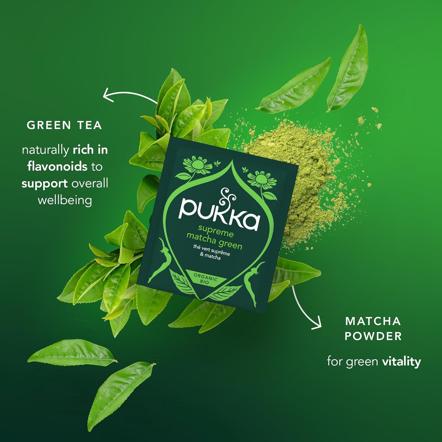Pukka Supreme Matcha box set showing four-pack option.