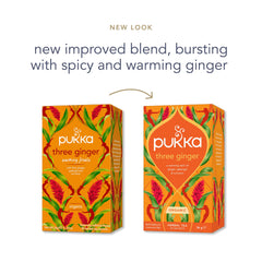 Pukka gift set packaging highlighting ginger-turmeric blend.