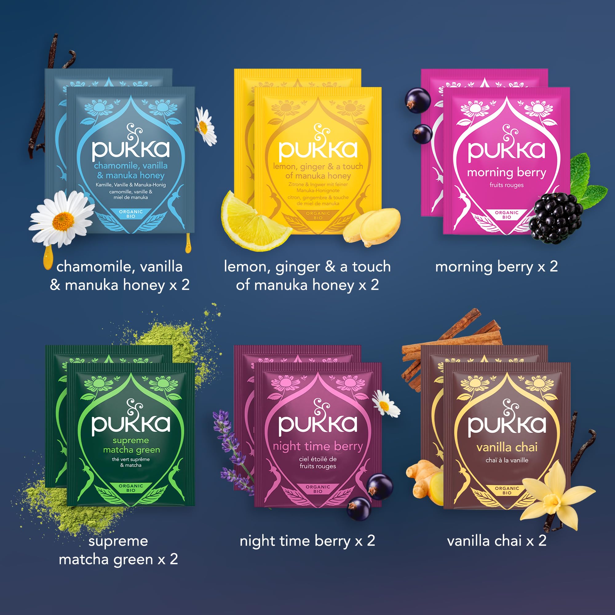 Pukka Winter Warmer sachet for cozy moments.