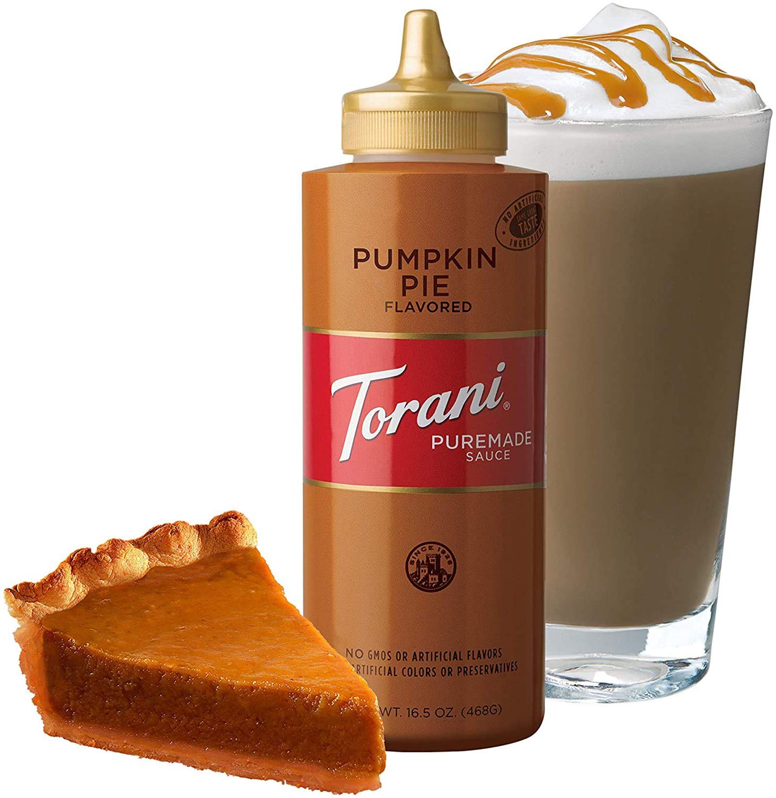 Pumpkin pie latte made with Torani Puremade Sauce.