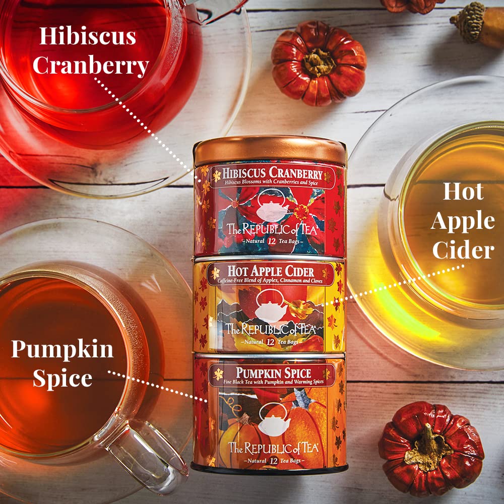 The Republic of Tea Pumpkin Spice Black with milk evokes pumpkin pie vibes.