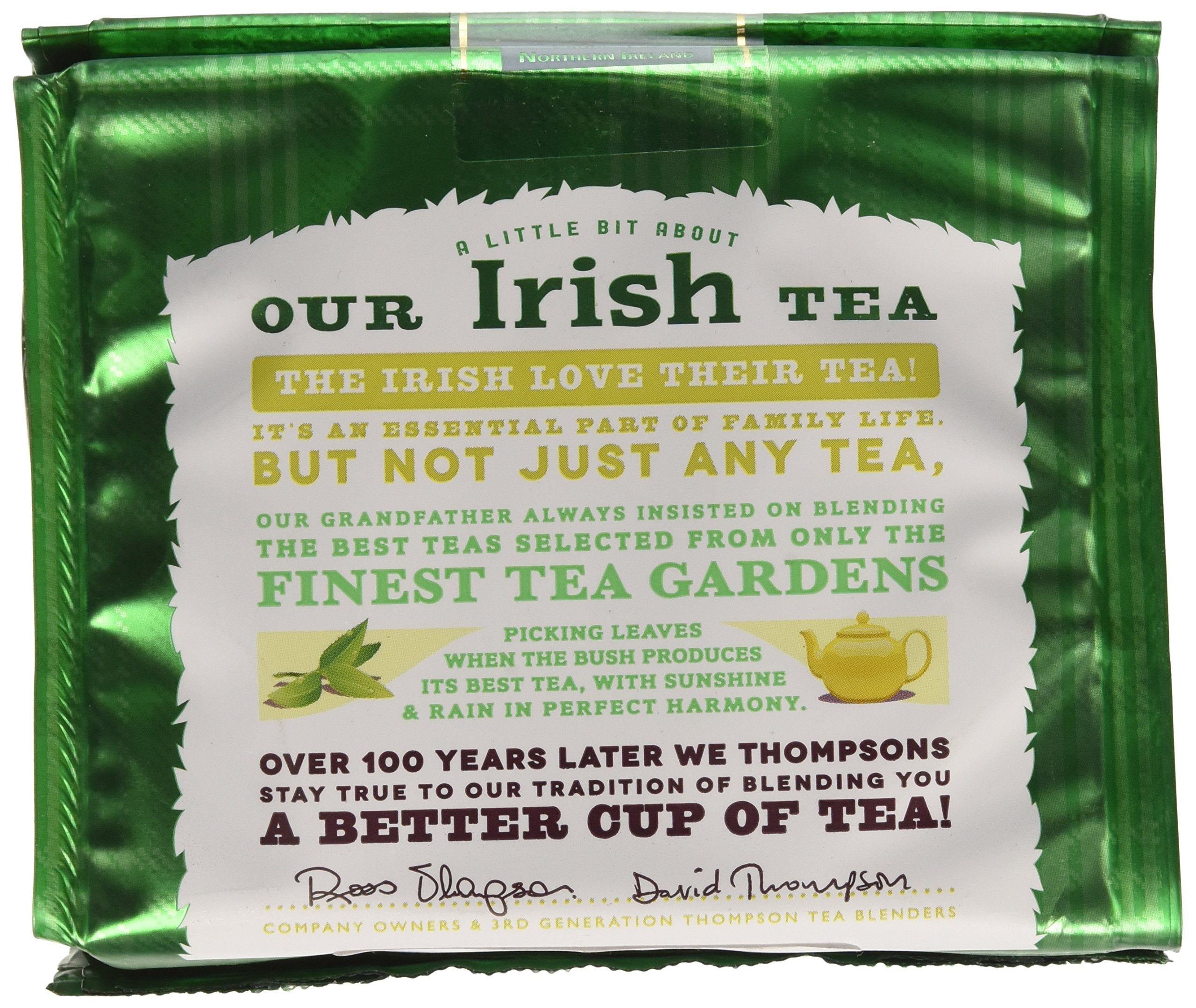 Punjana Irish Breakfast packaging closeup highlights easy brewing and a quick morning boost.