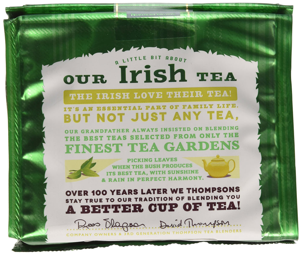 Punjana Irish Breakfast packaging closeup highlights easy brewing and a quick morning boost.