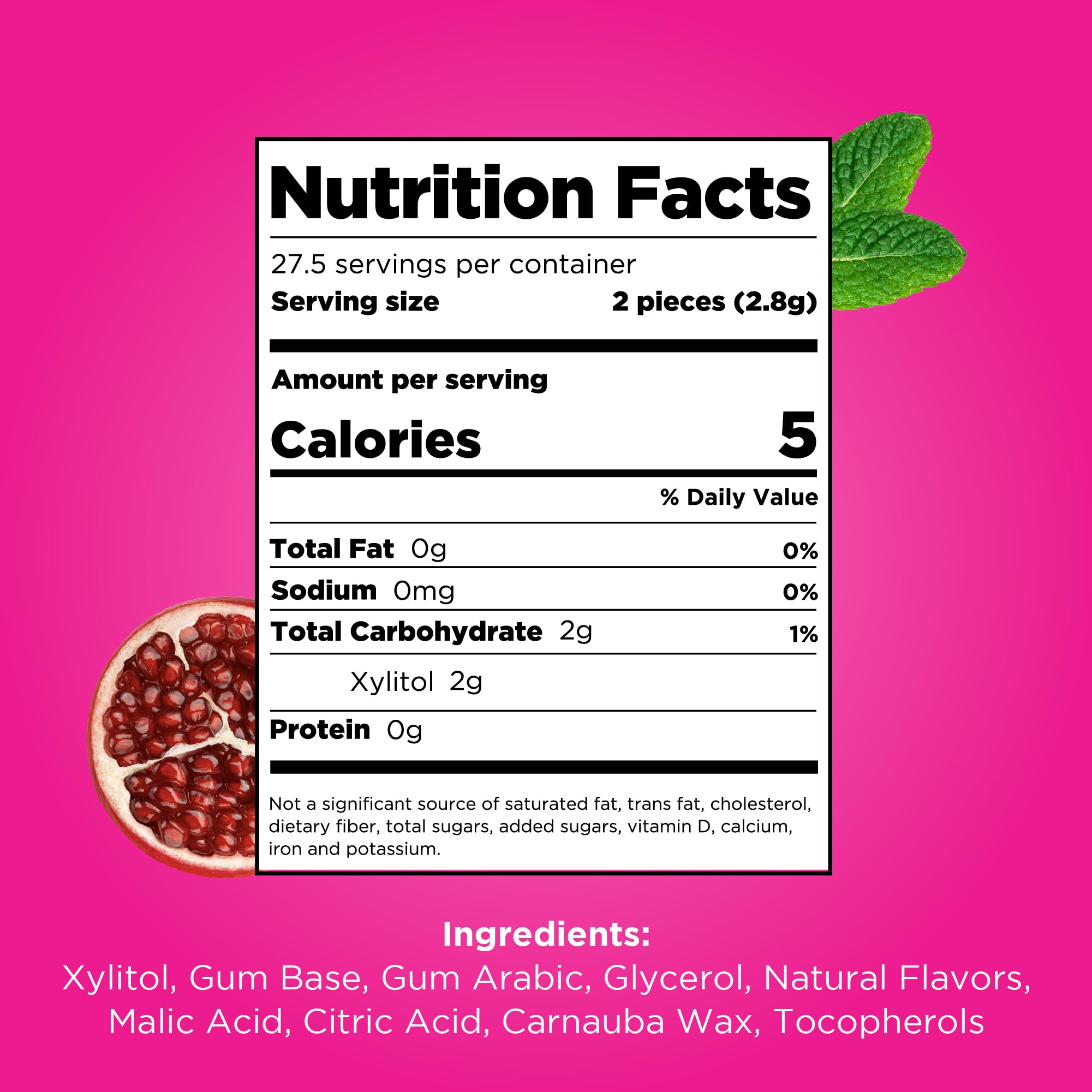 PUR Gum with 100% xylitol closeup highlights natural, sugar-free sweetness.