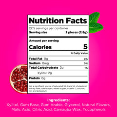 PUR Gum with 100% xylitol closeup highlights natural, sugar-free sweetness.