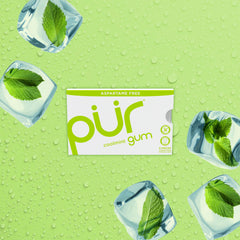 Pur Gum aspartame-free badge signals a gentler sweetener option.