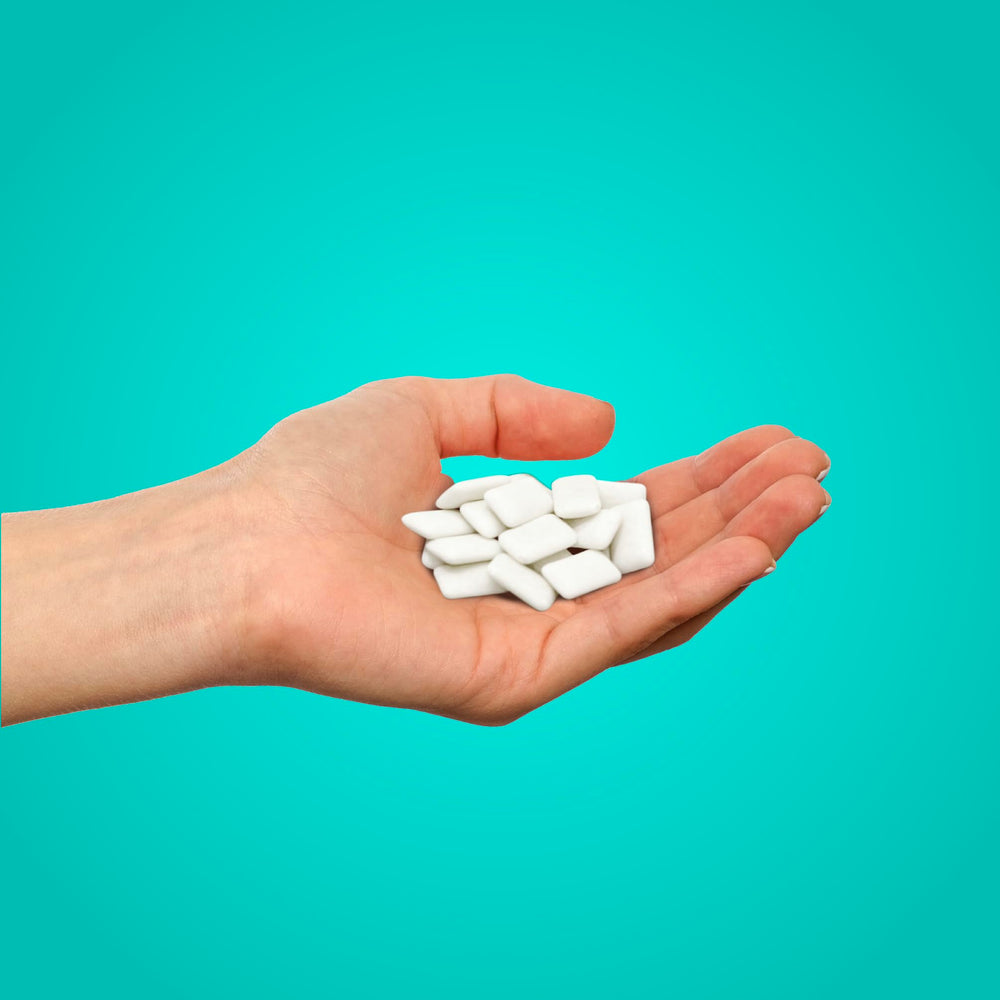 PUR Gum aspartame-free ingredients panel highlighting allergen-free status