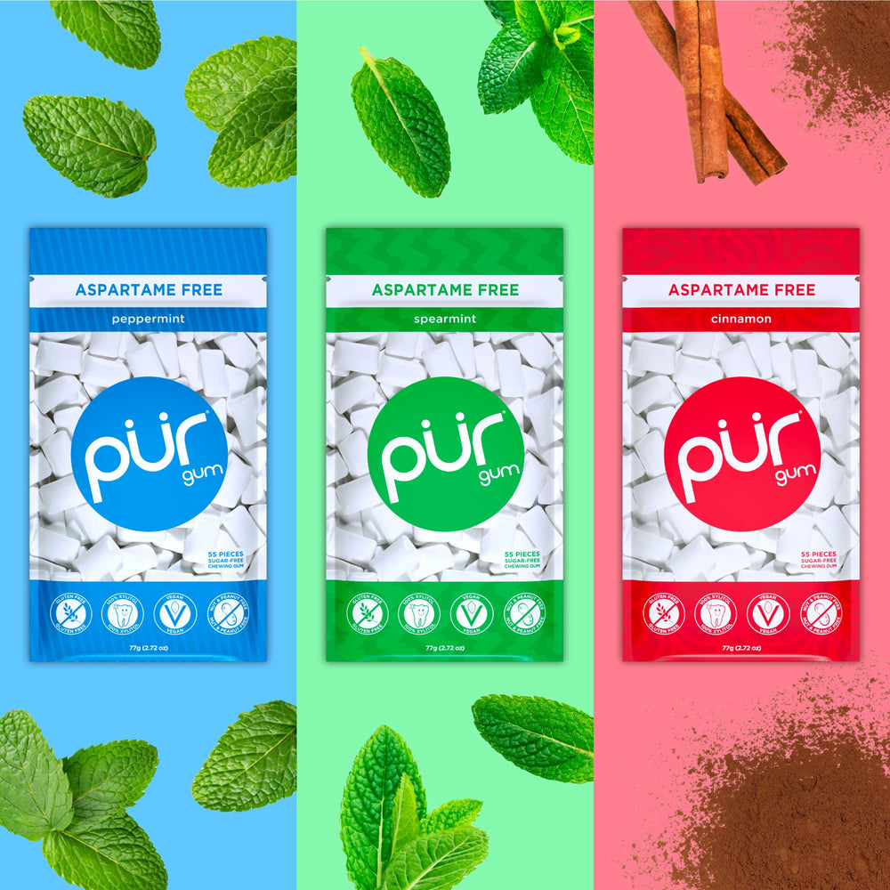 PUR Gum Cinnamon flavor with fiery, bold taste.