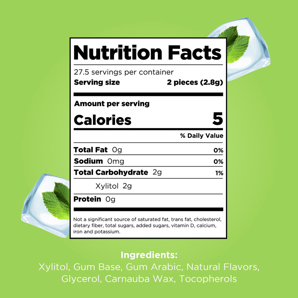 PUR Gum Coolmint bag sealed showing convenient reseal and lasting mintiness.