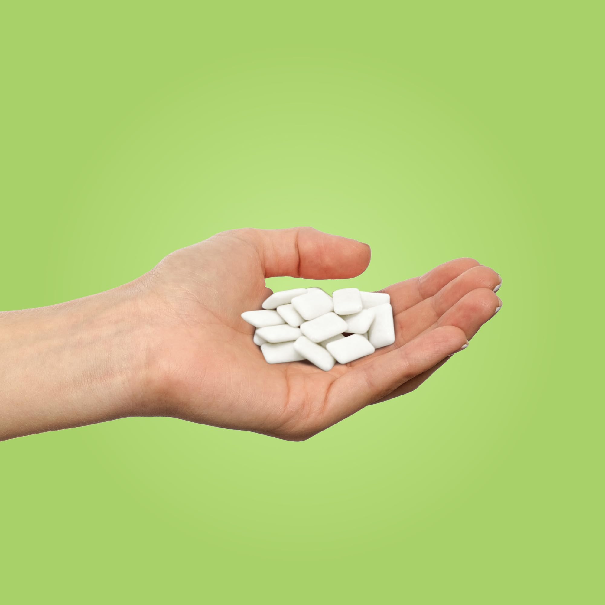 PUR Gum Coolmint pieces inside ready for quick minty chew