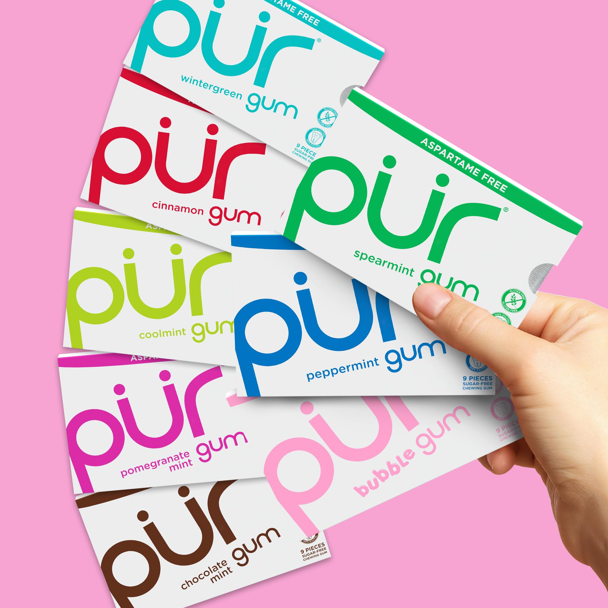 PUR Gum Pomegranate Mint flavor blister adds tropical tang with natural sweetness