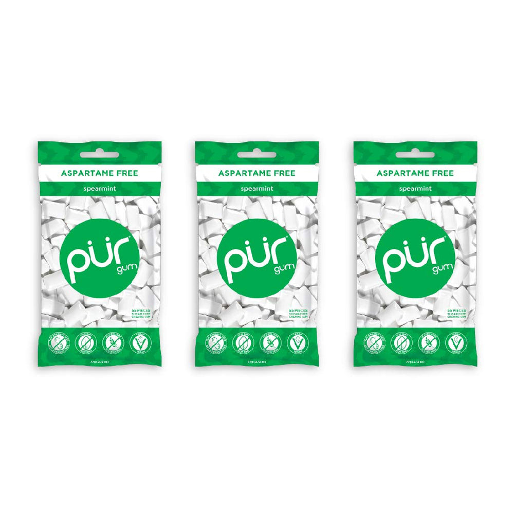 Pur Gum Spearmint 55-count pack for long-lasting breath after meals