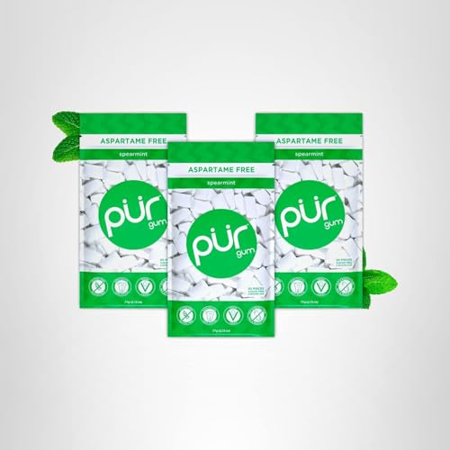 PUR Gum Spearmint on the go use promotes quick palate refresh throughout day.