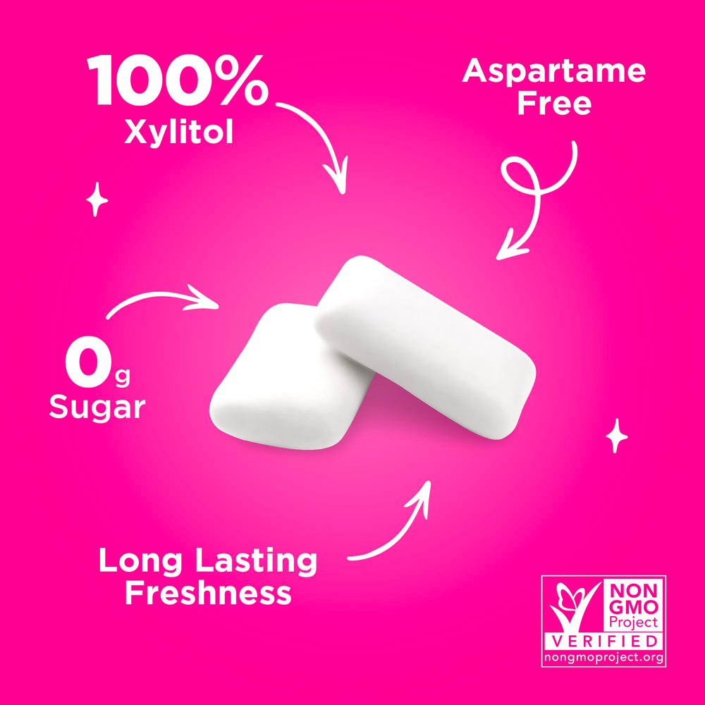PUR Gum coolmint flavor gum offers mild, refreshing coolness.
