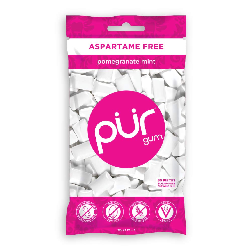 PUR Gum Wintergreen bag close-up reveals smooth finish