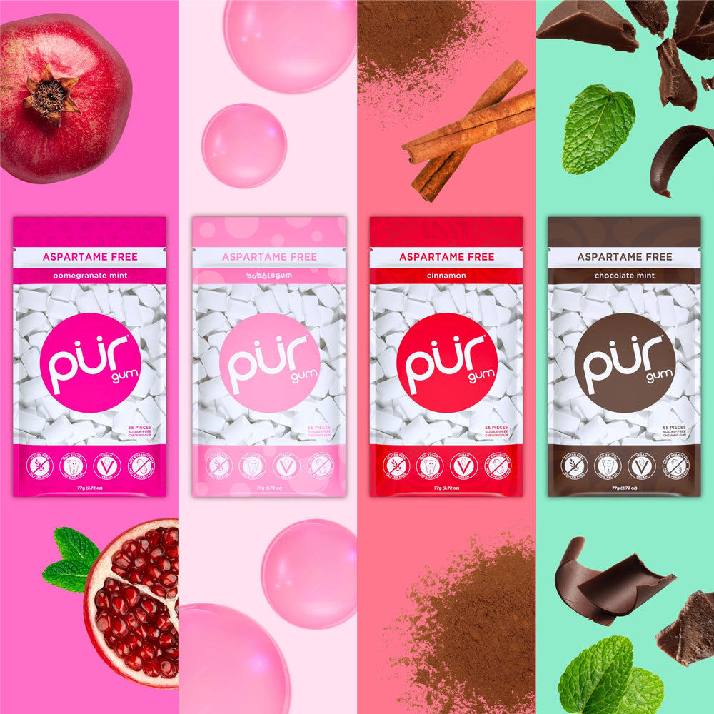 PUR Gum wintergreen flavor sticks provide icy, clean taste.