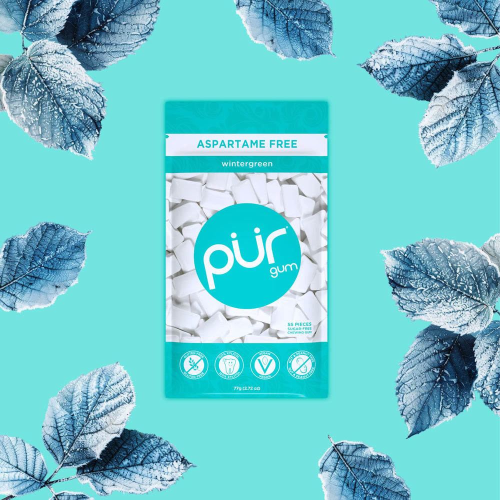 PUR Gum vegan and allergen-free icon on packaging
