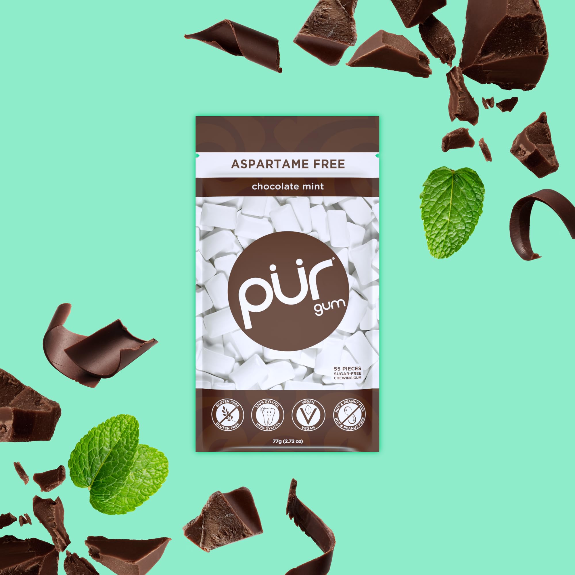 PUR Gum vegan non-GMO formula appeals to allergy-conscious shoppers.