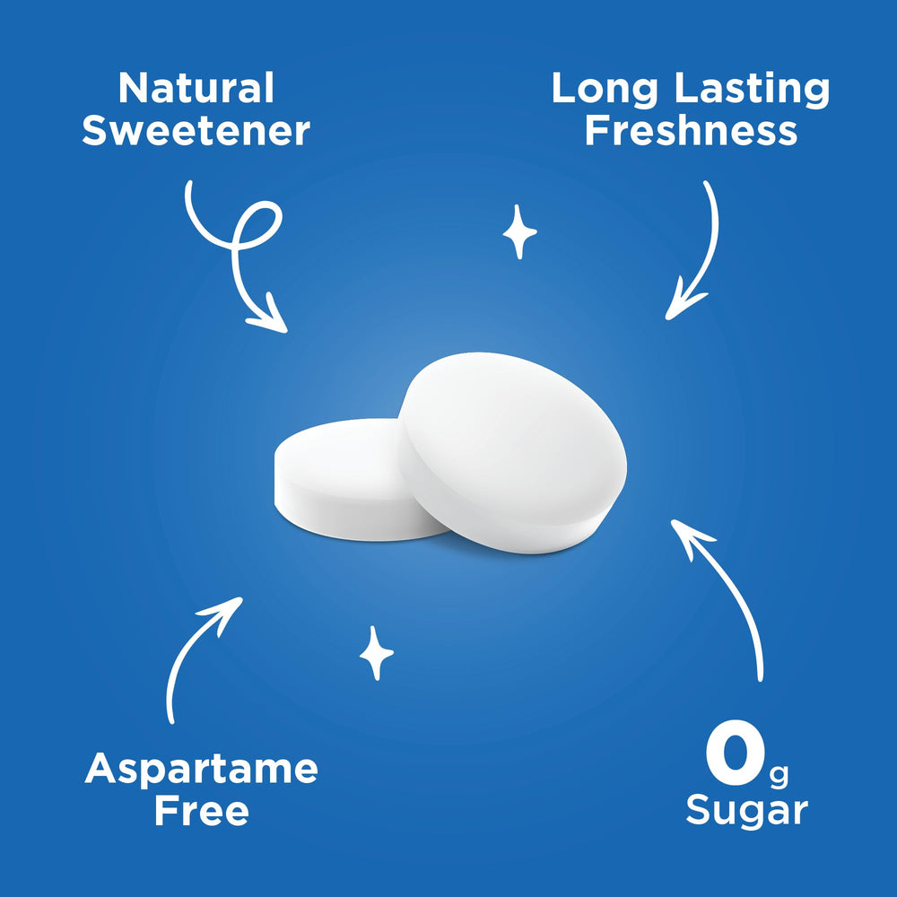 PUR Mints aspartame-free label emphasizes natural sweetness.