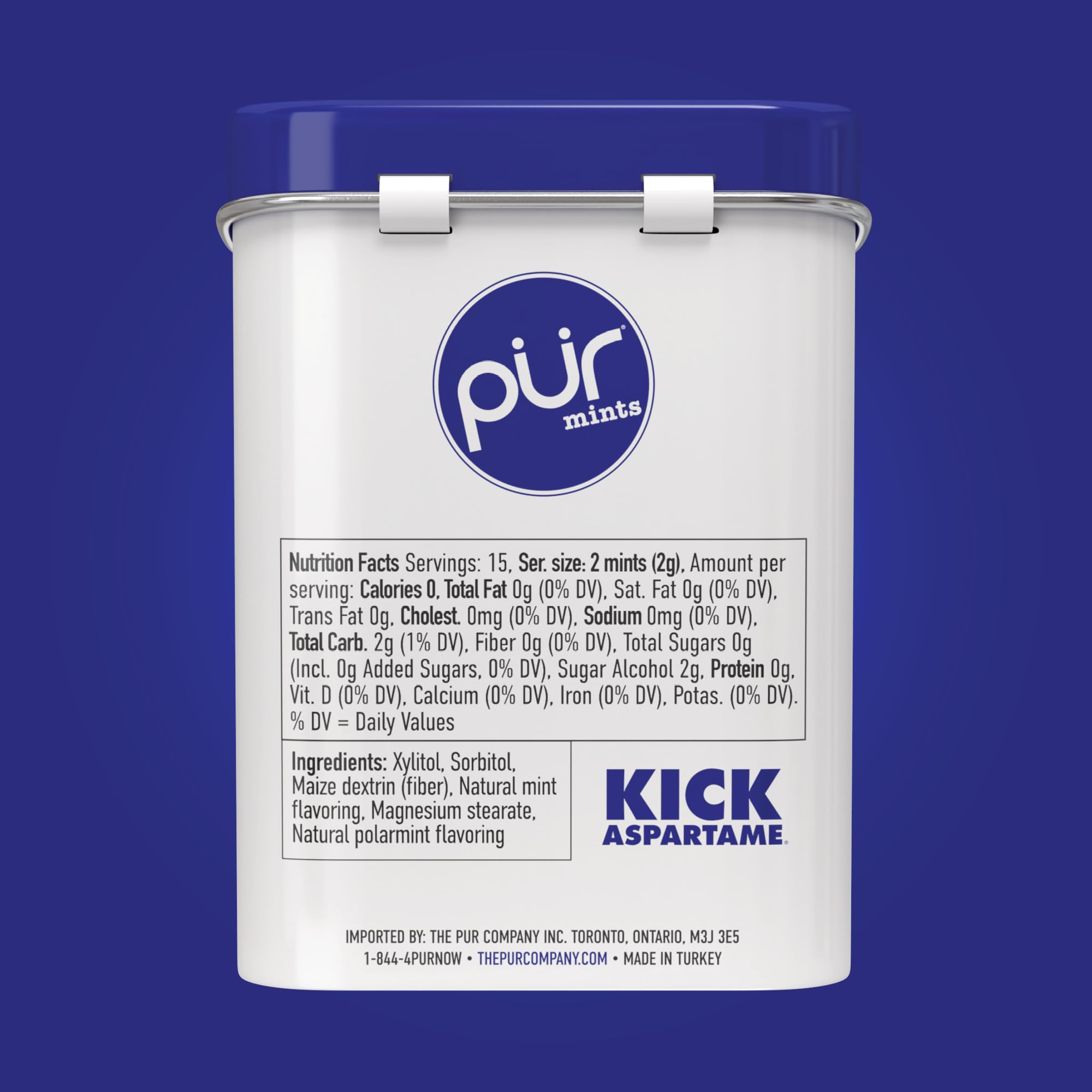 Flavor lineup of PUR Mints includes Tangerine Tango, Peppermint, Spearmint