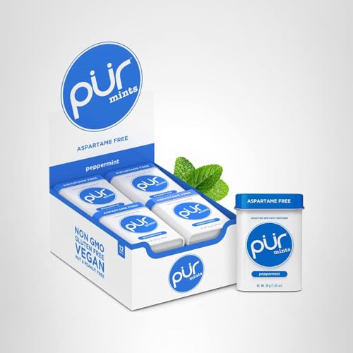 PUR Mints natural peppermint flavor captured in close-up.