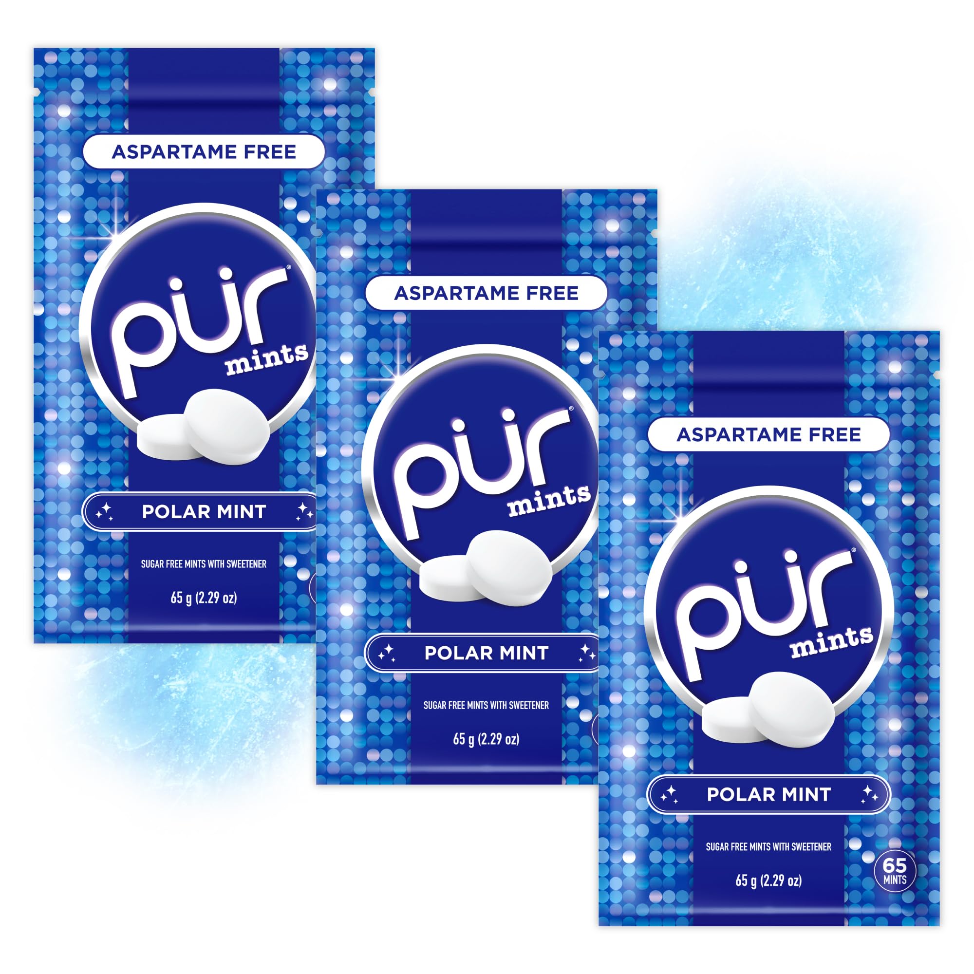 PUR Mints reseal pouch pack shown for convenient on-the-go freshness