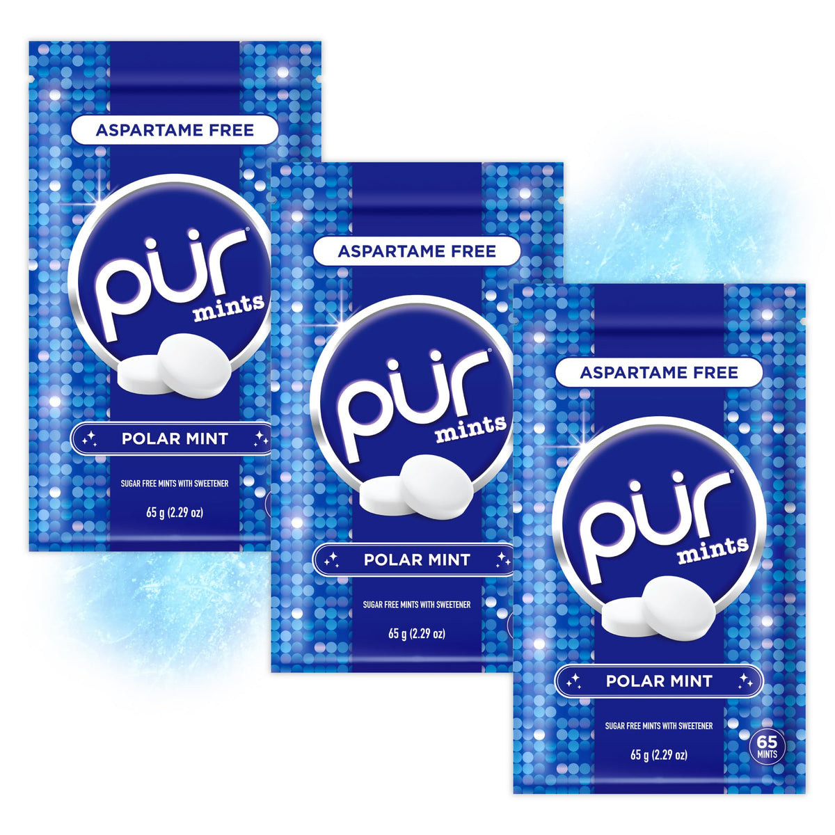 PUR Mints reseal pouch pack shown for convenient on-the-go freshness
