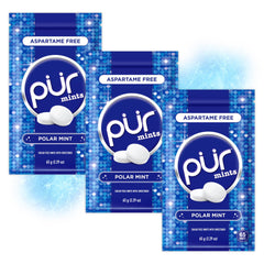 PUR Mints reseal pouch pack shown for convenient on-the-go freshness