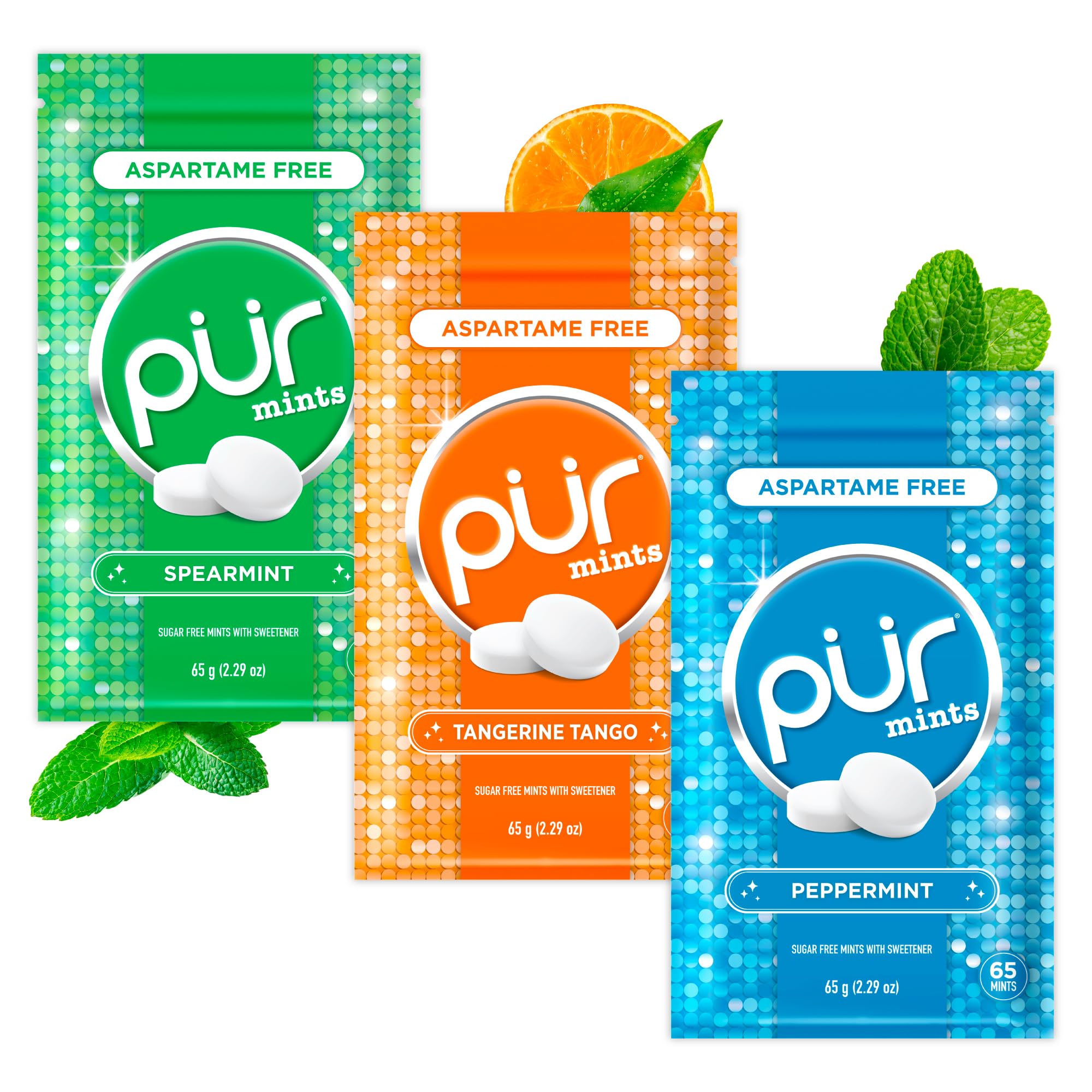 PUR Mints spearmint pack-3 for on-the-go freshness.