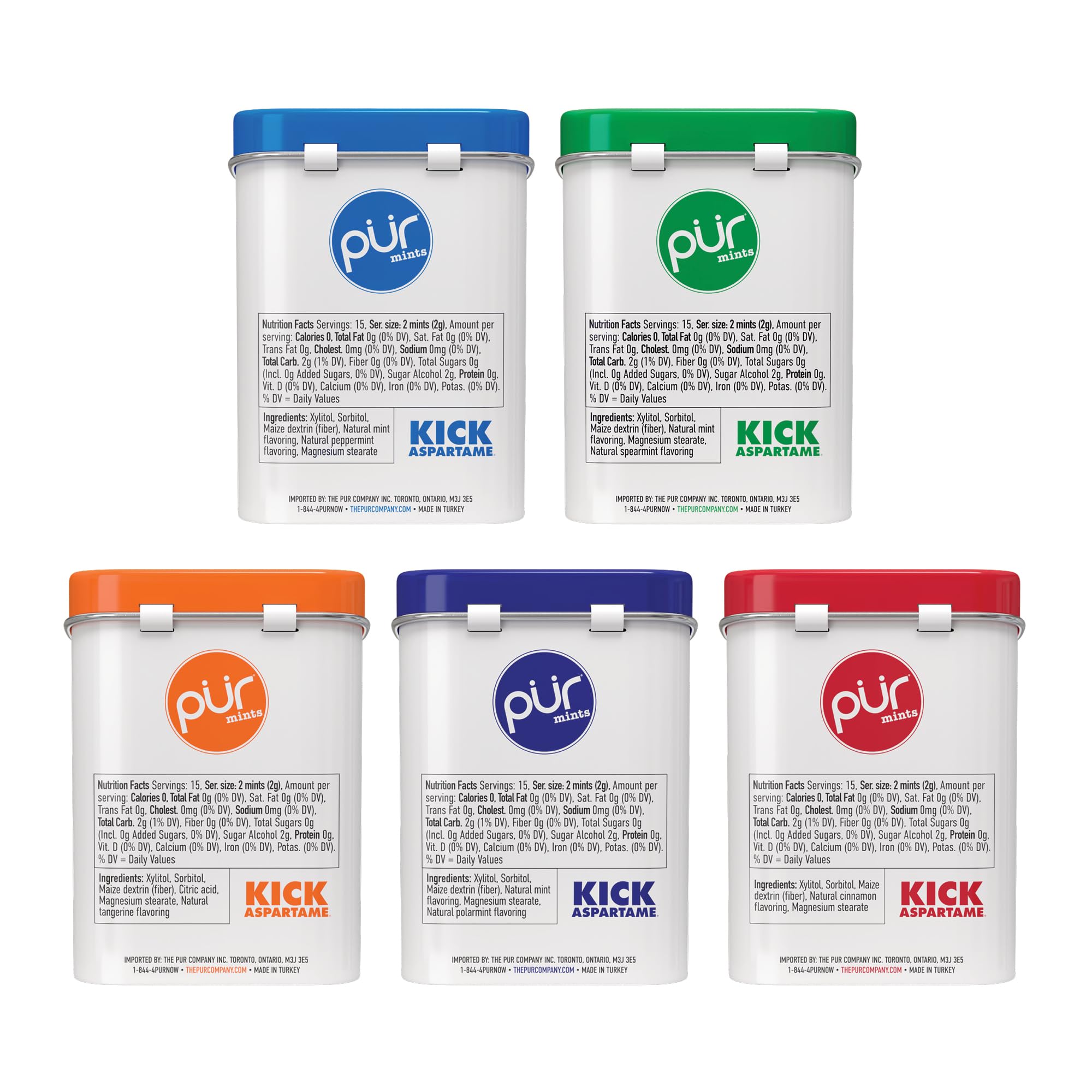 PUR Mints travel-friendly tins ideal for on-the-go fresh breath.