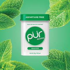 PUR Mints vegan and gluten-free badge appeals to diverse diets.