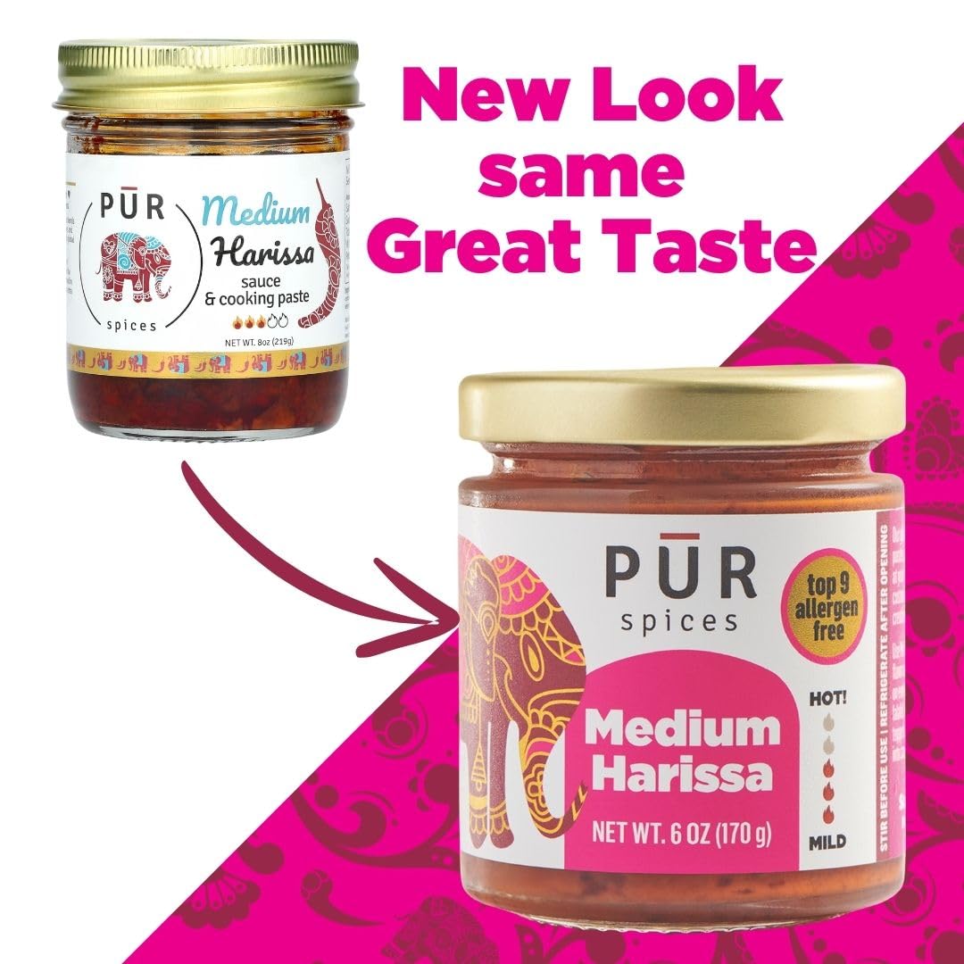 PUR Spices harissa paste ingredients in a bowl deliver authentic flavor