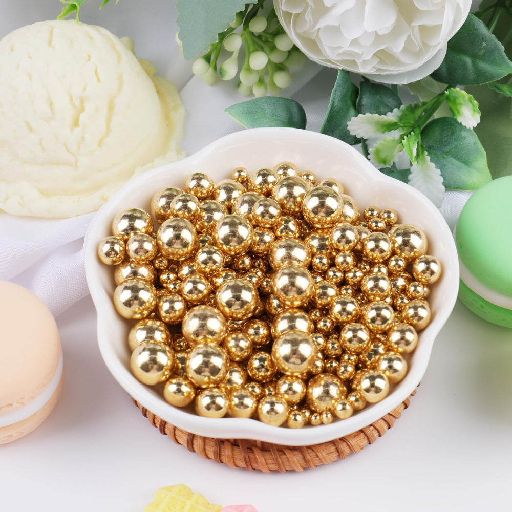 PURBOT 7mm pearls provide medium statement accents on cupcakes.