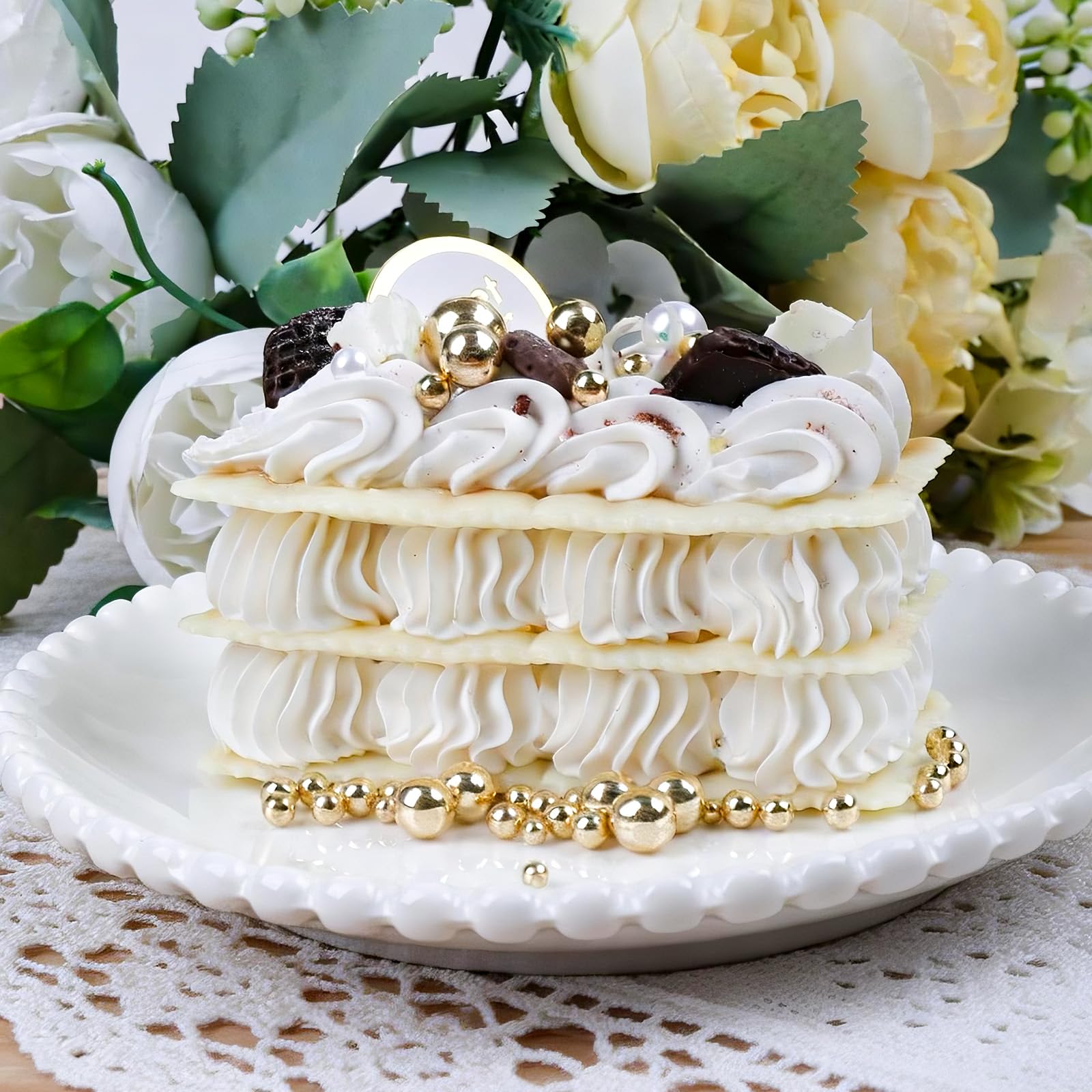 PURBOT Pearl Sprinkles 4mm white adds subtle elegance to desserts.