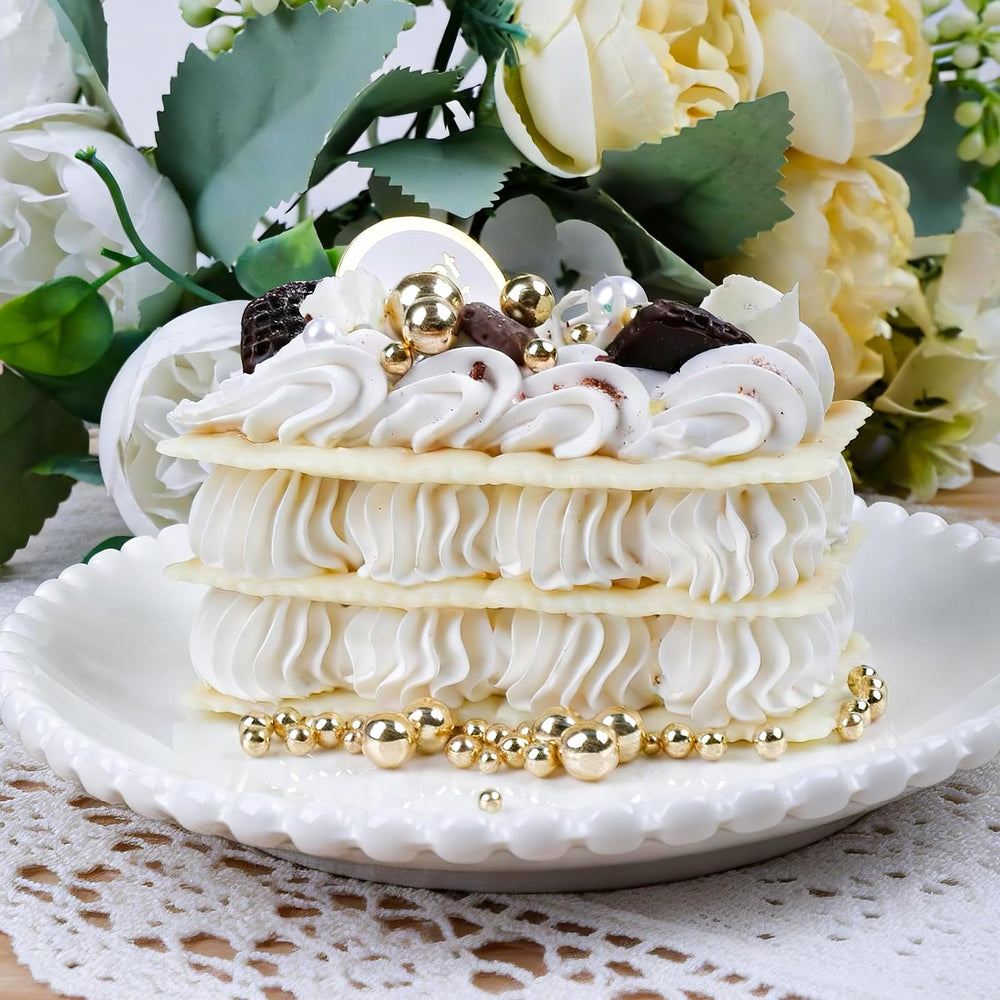 PURBOT Pearl Sprinkles 4mm white adds subtle elegance to desserts.