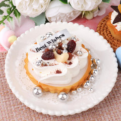 PURBOT silver pearl sprinkles 7mm for bold cupcake toppers and decorations.