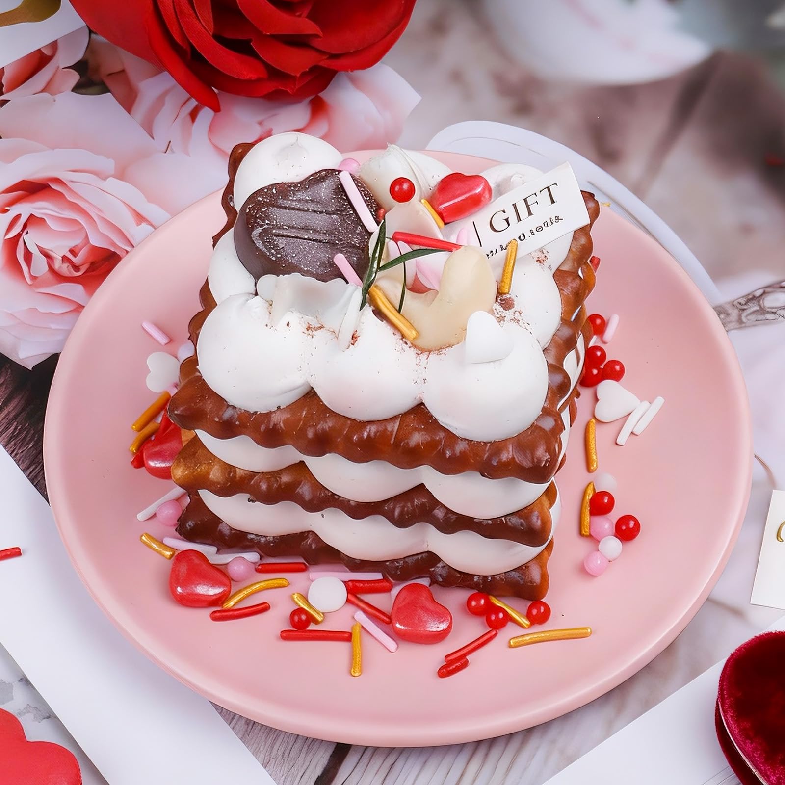 PURBOT Valentines Sprinkles heart shapes for romantic cookie toppers