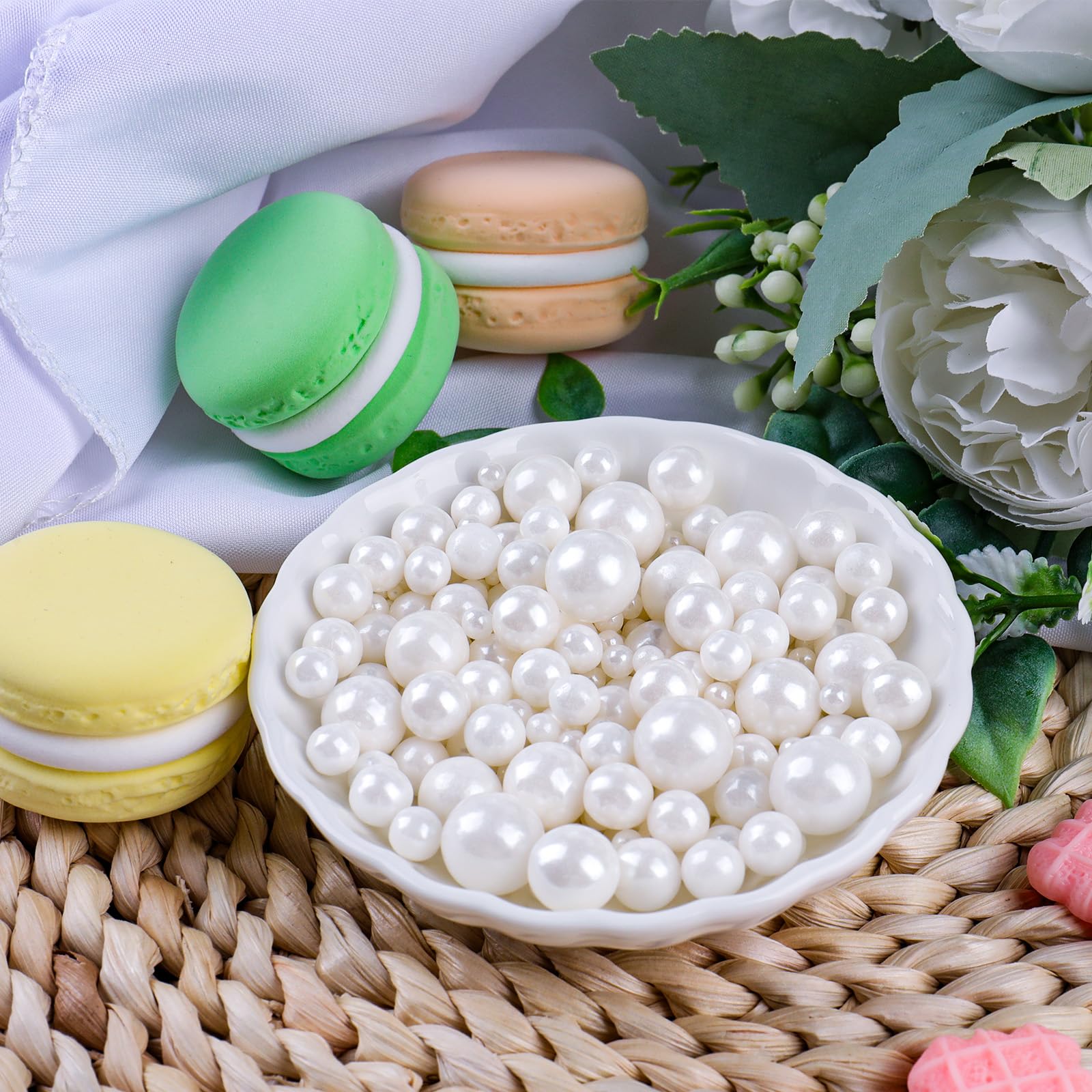 PURBOT White Pearl Sprinkles 10mm bottle provides statement pearls for elegant desserts.