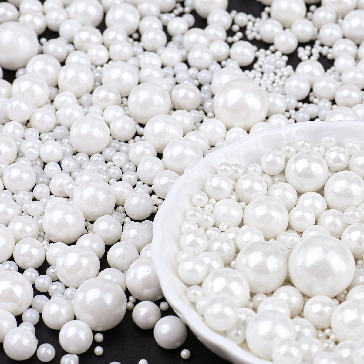 PURBOT White Pearl Sprinkles bottle for elegant edible pearls on desserts