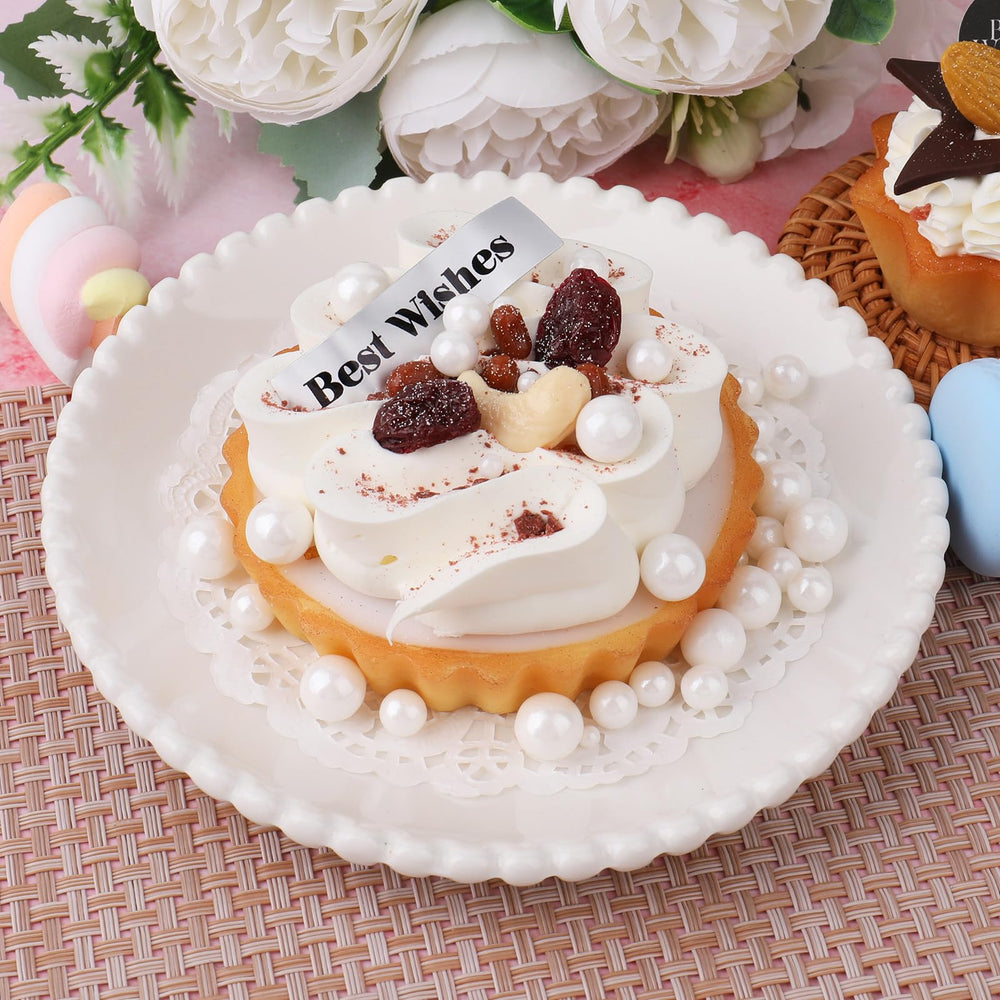 PURBOT White Pearl Sprinkles on cake add sophisticated shimmer