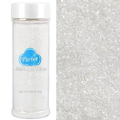 PurBOT white sanding sugar jar close-up for sparkling decorations