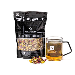 Pure And Easy Tea Nighttime Nirvana loose-leaf brew for a calming evening ritual