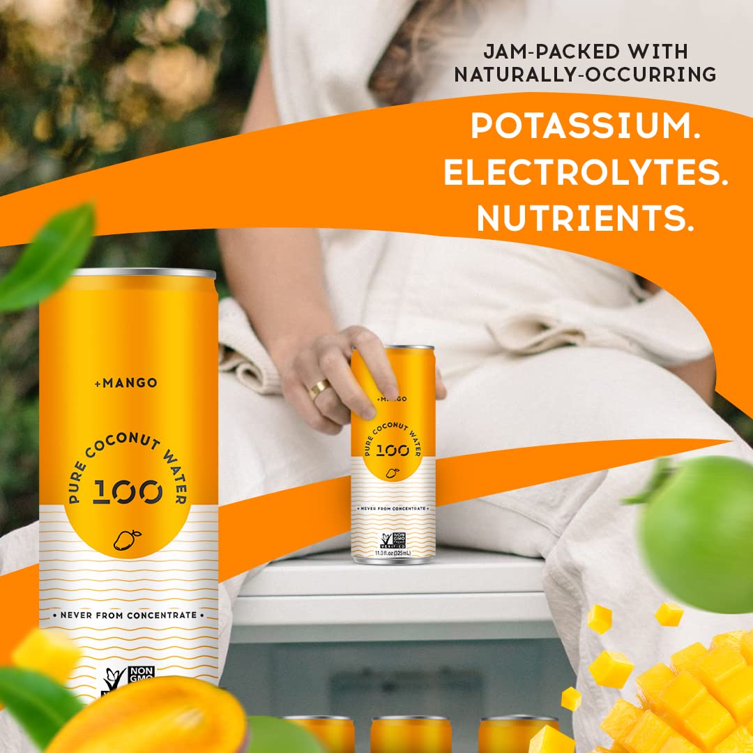 Pure Coconut Water 100 glass being held for pre or post workout hydration.