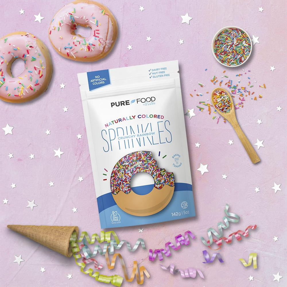 Pure Food by Estée sprinkles on cookies highlight baking versatility.