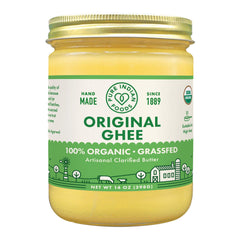 Pure Indian Foods ghee glass jar highlights premium flavor for everyday cooking.
