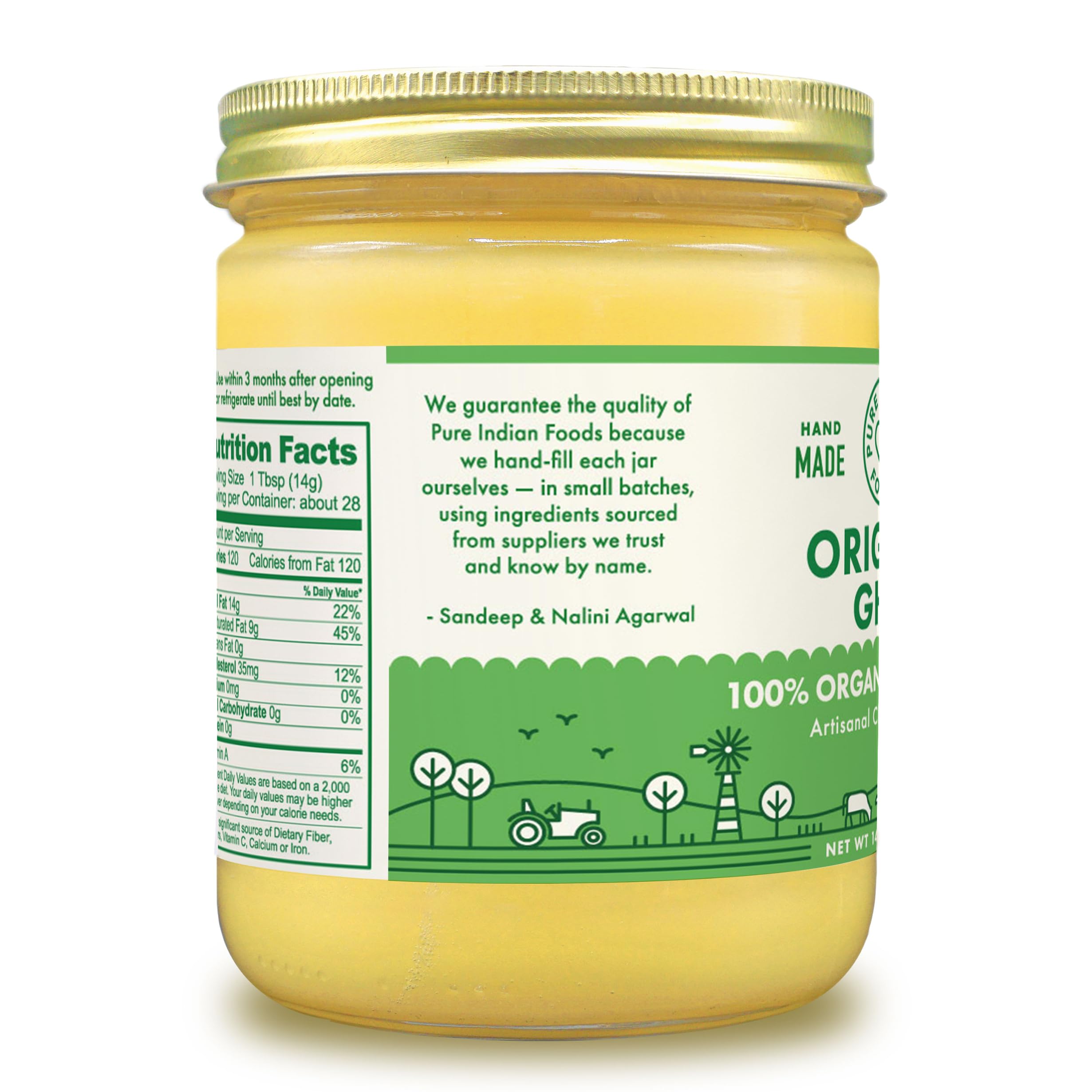 Pure Indian Foods ghee on kitchen counter ready for daily use in meals.