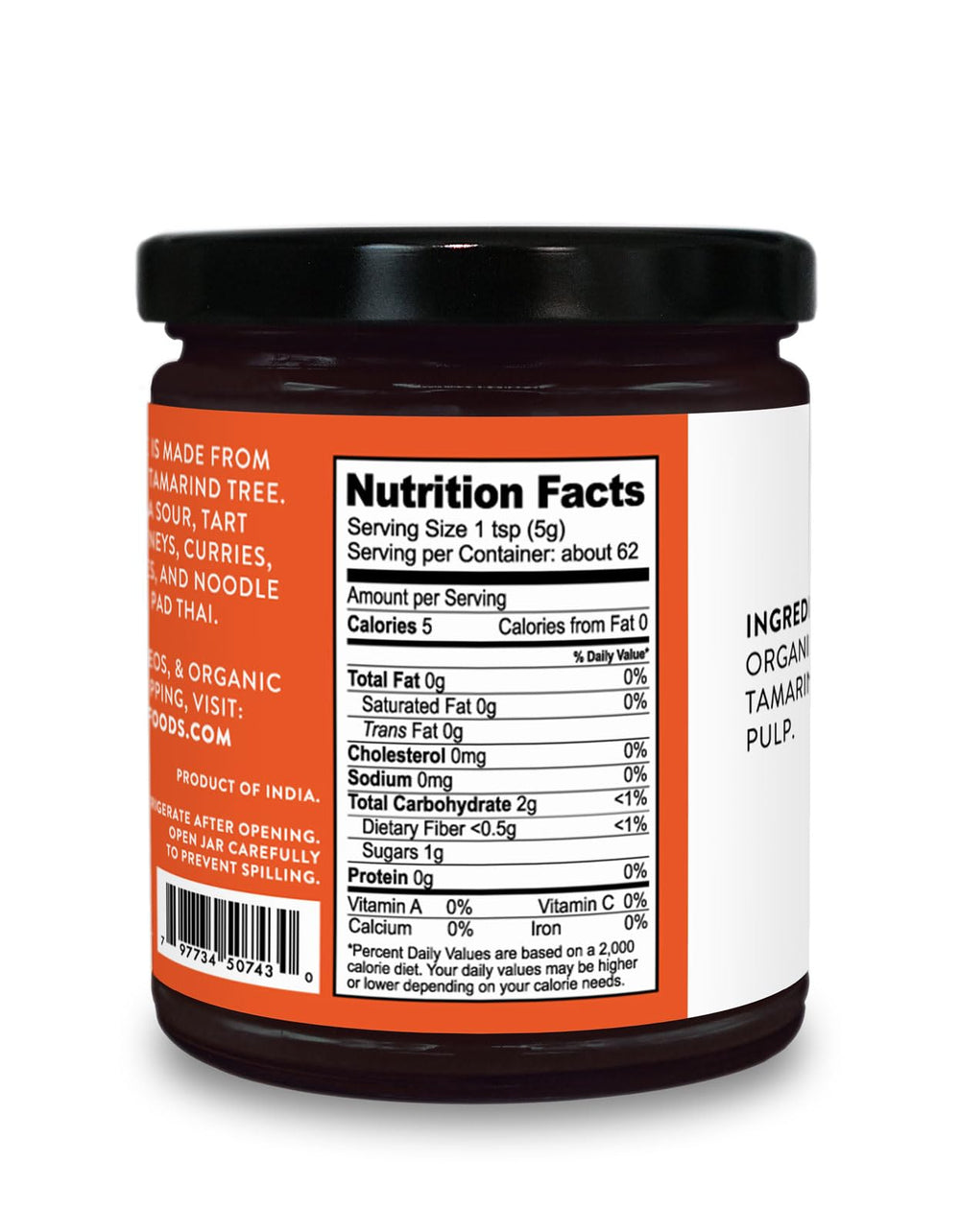 Pure Indian Foods tamarind paste two-pack back view with labeling