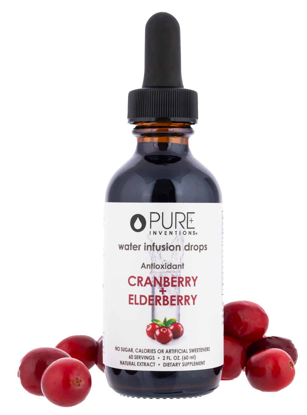 Pure Inventions Water Infusion Drops zero-calorie hydration in a glass bottle